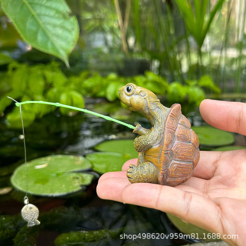 Fishing Turtle Ornament