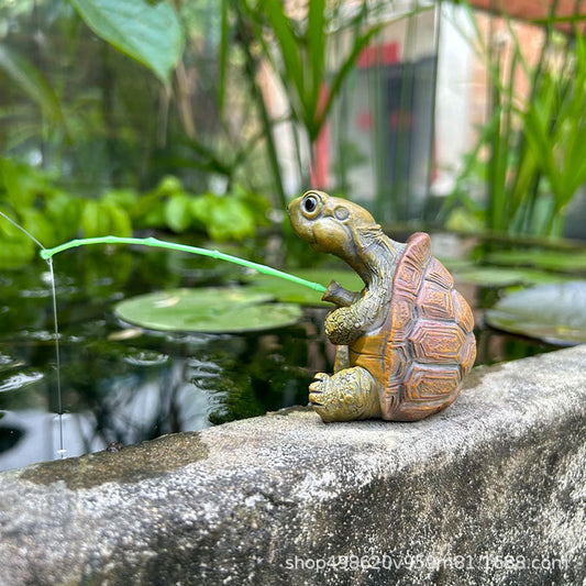 Fishing Turtle Ornament